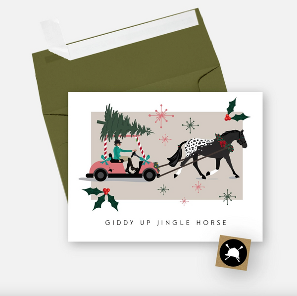Giddy Up Jingle Horse Christmas Card