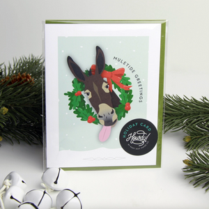 Muletide Greetings Christmas Card 🎁