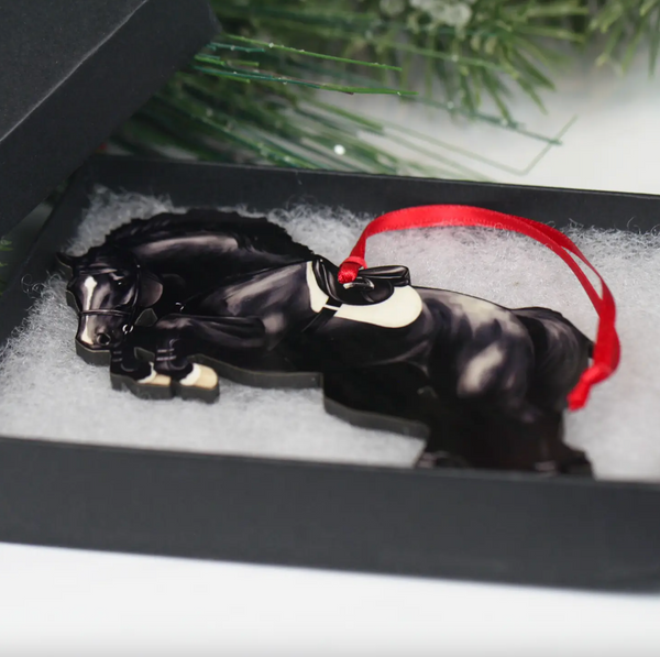 Black Hunter Jumper Horse Ornament