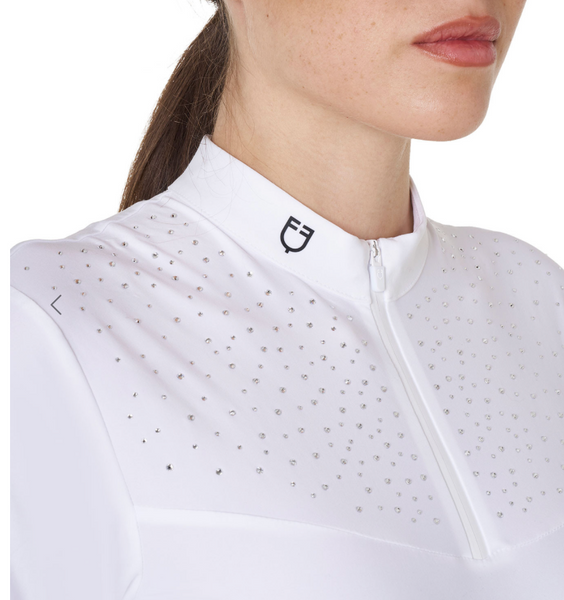 EQUESTRO STRASS LS ZIP SHIRT