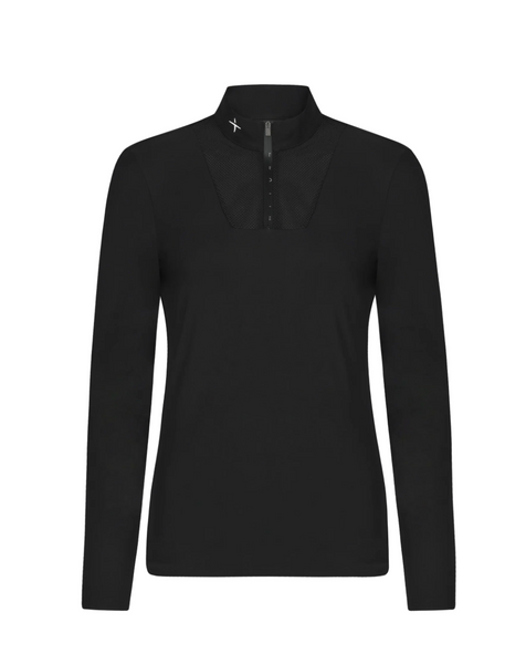 New Center Line Competition Long Sleeve Polo Mesh - Black