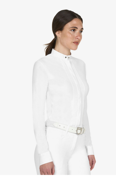 EQUESTRO LADIES MICRO MESH INSERT SHOW SHIRT