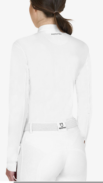 EQUESTRO LADIES MICRO MESH INSERT SHOW SHIRT
