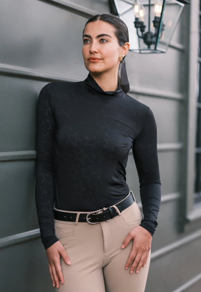 HC FARRAH LONG SLEEVE STAR PERFORATED SHIRT