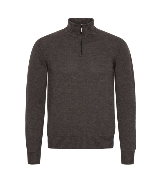 MENS HALF ZIP MERINO JUMPER SWEATER